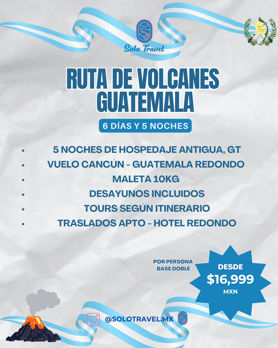 Paquete de viaje a Antigua, Guatemala