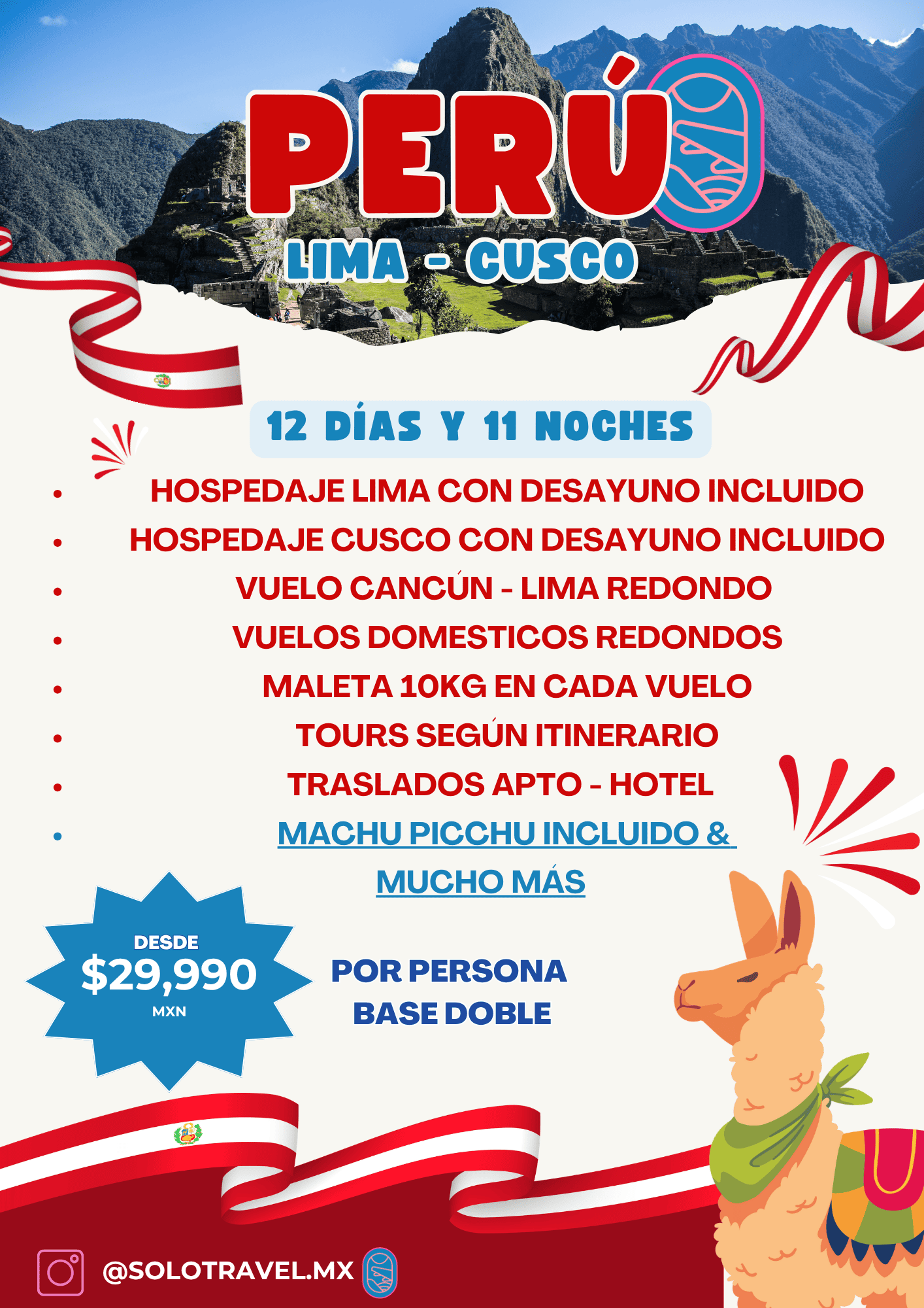 Paquete de viaje a Lima y Cusco, Perú